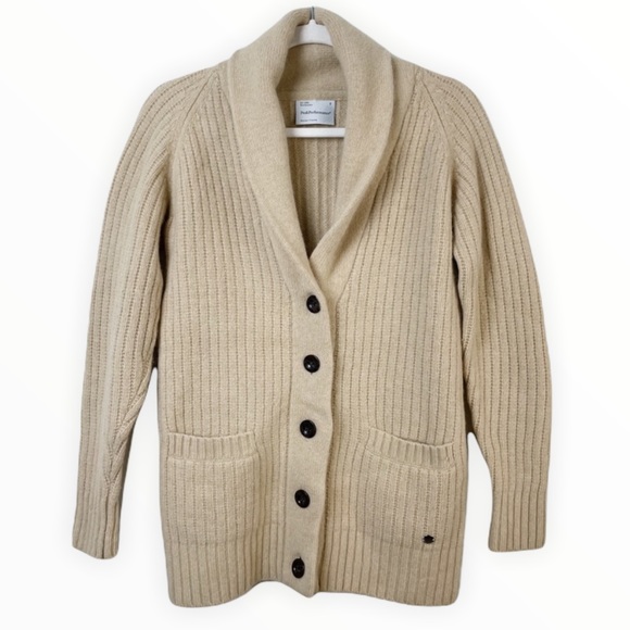 Peak Performance Sweaters - Peak Performance Button Front Wool Knit Grandpa Cardigan